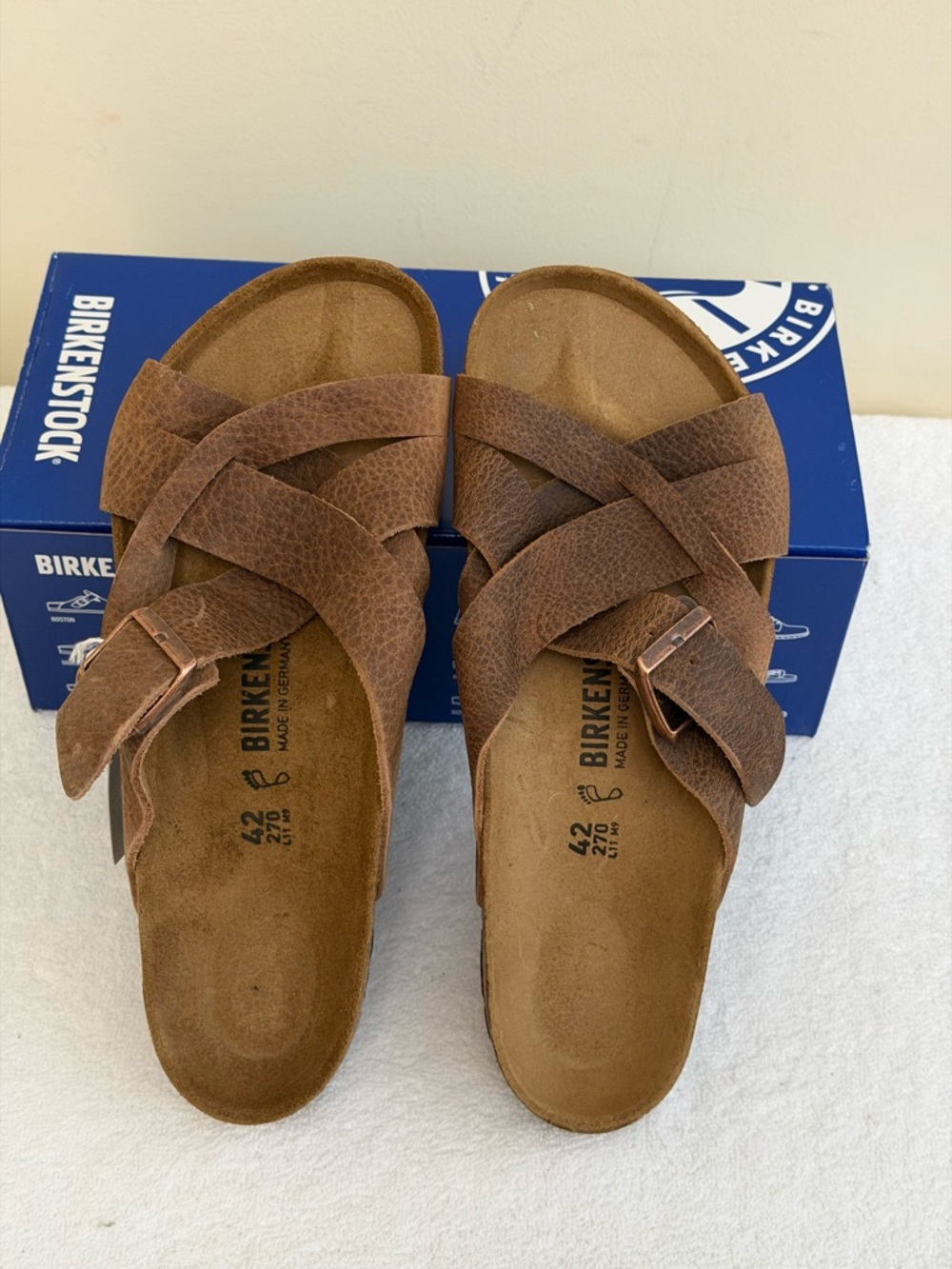 Birkenstock Unisex Lugano Leather Sandals Size EU42, USM9/W11 - Picture 2 of 7